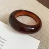 Pulseira Quadrada Oval Manchadada em Resina, Design de Moda de Nicho, Pulseira de Luxo, Simples Elegante, Acessório de Mão Versátil