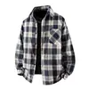Atacado de Fábrica 2026 Novo Estilo Camisa Xadrez para Homens, Manga Longa, Primavera e Outono, Marca da Moda, Jaqueta Camisa de Corte Solto para Outono e Inverno