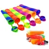 Formas de picolé coloridas de silicone transfronteiriças, formas de sorvete domésticas, formas multicoloridas DIY com tampas e formas de picolé conectadas