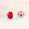 Aretes Sintéticos de Diamante de Color Cultivado en Laboratorio con Forma de Huevo, Aretes de Diamante Azul Sintético Artificial y Diamante Amarillo Suelto