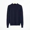 Suéter Masculino Gola Redonda Cor Sólida Outono Inverno, Estilo Coreano Tendência Versátil Suéter de Gola Média, Peça Básica de Tricô Ajustada Masculina