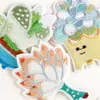 Etiqueta de bordado por computadora, etiqueta de tela con diseño de cactus, para zapatos y sombreros, bolsos, accesorios de ropa, parches adhesivos, pegatinas de tela bordadas.