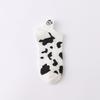 Calcetines de Mujer para Primavera y Verano con Bordado de Vaca en Blanco y Negro de Dibujos Animados en el Talón, Calcetines Tobilleros de Algodón para Mujer Estilo Universitario con Bordado de Vaca