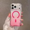 En Stock, Adecuado para Apple Ip17Promax Segunda Generación, Funda de Teléfono Magnética Transparente de Color Gradiente con Correa de Mano