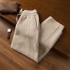 Moda nueva 2023 cómodos suaves pegajosos 100% cachemira pura pantalones para hombre sueltos adelgazantes casuales color liso