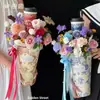 Bandeja Fixa Criativa para Copo de Chá com Leite para Lanches e Bebidas Embalagem de Buquê Arranjo de Flores DIY Suporte Fixo Universal com Cola Materiais para Floricultura