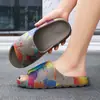 Pantuflas de Verano para Hombre Tallas Grandes Antideslizantes de Una Tira Nuevo Estilo Pantuflas de Casa para Interior Chanclas Casuales para Playa con Bloques de Color