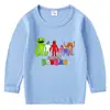 Camiseta de algodón para niños, estilo coreano, primavera y otoño, 2023, cuello redondo, manga larga, para bebés y niños