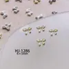 Celebridad de Internet Mini Nueva Aleación Pajarita Joyería para Uñas Plata Estéreo Dulce y Genial Arte de Uñas Decoraciones para Uñas