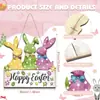 Nuevas explosiones transfronterizas 2025 Pascua Creativa Primavera Flores Conejo Fiesta Puerta Bienvenida Listado de madera