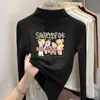 Camiseta de manga comprida com gola alta para meninas, camada base com forro de fleece, novo estilo outono/inverno 2026, top casual infantil com forro de fleece