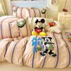 Juego de cuatro piezas de ropa de cama de algodón cepillado grueso de dibujos animados, funda de edredón de algodón puro nuevo para otoño e invierno 2026, sábana, juego de tres piezas para dormitorio