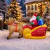 Nuevo reno inflable navideño transfronterizo iluminado tirando de Santa Claus decoración inflable para jardín exterior modelo inflable