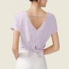 Lindas Roupas de Yoga para as Costas, Tops Esportivos Femininos de Manga Curta, Respiráveis e Amigáveis à Pele, Camisetas com Amarração, Roupas para Corrida e Fitness, Versátil e de Secagem Rápida