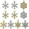 Kit de Materiales para Joyería DIY Hecho a Mano de Colgantes de Copo de Nieve Huecos con Pedrería de 8 Estilos Mixtos con un Toque de Lujo Ligero