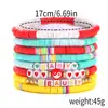 Pulsera para el Día de San Valentín Transfronteriza AliExpress Venta al por mayor Corazón de Amor Flor de Arcilla Blanda Pulsera de Cuentas con Letras Set de Joyería de Comercio Exterior