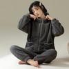 Novos Pijamas para Mulheres Outono e Inverno 2025 Meishu Veludo Quente Espessado Cardigan Doce Casual Menina Conjunto para Casa