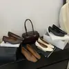 ShangGuLi 2026 Novo Estilo Coreano Bico Quadrado Baixo Sapatos de Salto Bloco Slip-on Sapatos para o Trabalho Verão Versátil Sapatos de Couro