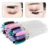 Set de Cepillo Desechable para Pestañas y Peine para Cejas Estilo Tiktok, Mango de Plástico de Cristal Transparente, Herramientas de Belleza Coloridas