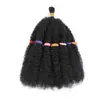 Trança de crochê africana para cabelo 12 polegadas Afro Kinky Marley Braid elástico lagarta rasgada à mão