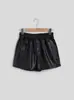 Calça de Couro Macio Shorts Feminino plus size Quadril Pequeno Forma em A Peça Externa Emagrecimento Cintura Alta Hot Pants Hot Pants Spice Girls Calças de Bota Reta Ins