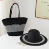 Bolso Nuevo Tejido de Paja para Vacaciones en la Costa, Bolso de Playa, Bolso Tote Versátil para el Trabajo, Sombrero de Paja con Protección Solar, Directo de Fábrica