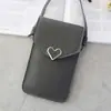 2020 Nueva Bolsa Cruzada Mini para Estudiantes Billetera para Monedas en Forma de Corazón Porta Tarjetas Bolsa Transparente para Teléfono con Pantalla Táctil