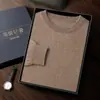 2026 Nuevo Suéter Casual de Cuello Redondo para Hombre, Camisa Base de Cachemir