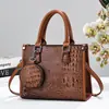 Bolso de mano de moda con estampado de cocodrilo nuevo, bolso de mano de gran capacidad, bolso de hombro simple y versátil, bolso retro para el trabajo