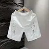 Bermuda da Moda para Homens, Novo Estilo de Verão, Design Fashion, Bermuda Floral Bordada de Cinco Pontas, Bermuda de Praia de Secagem Rápida para Adolescentes