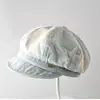 Gorra Octagonal Vintage de Mezclilla con Forma de Nube para Mujer, Tendencia de Moda Primavera y Verano, Versátil, Adelgazante del Rostro, Boina de Ala Suave, Gorra de Artista