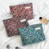 Bolsa de Maquillaje Floral Fresca y Sencilla para Niñas, Bolsa de Almacenamiento Portátil de Gran Capacidad, Bolsa de Lona, Neceser