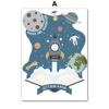 Comércio exterior moderno simples cartoon planeta universo astronomia decoração do quarto das crianças pendurado pintura núcleo sem moldura pintura impressão