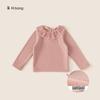 Ropa para Niños Youbao Primavera y Otoño Tops para Niñas, Nuevo Estilo Bebé Niñas Color Sólido Cuello de Muñeca Manga Larga Tops Engrosados