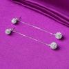 Joyería Estilo Coreano Aretes Shambhala Aretes de Diamante de Cristal Austriaco Circonita Aretes Largos de Plata para Mujer Coreana Aretes