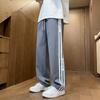 Pantalones casuales de marca de moda de estilo Hong Kong para hombre, pantalones largos deportivos con rayas laterales, novedad de verano de 2024, una tienda