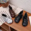 Invierno Nuevo Estilo 2026 Botas de Cuero para Niña Zapatos de Princesa Suela Suave Lazo Dulce de Ballet Botines Cortos para Bebé Botas de Algodón