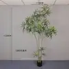 Planta Verde Artificial Madera de Pavo Real Planta en Maceta Decoración de Piso para Sala de Estar, Árbol Falso Adorno Zen de Interior, Decoración Suave para Habitación Modelo Paisajismo
