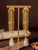 Pendientes Vintage de Espina de Pescado y Perla Pendientes de Moda Retro Europeos y Americanos Pendientes Vintage Únicos de Espina de Pescado