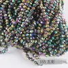 Cuentas para Ruedas de 2/3/4/6/8mm Accesorios para Joyería DIY Cuentas Sueltas de Cristal Color Estándar Transparente Cadena Completa