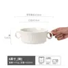 Tazón de Cerámica Vintage con Doble Asa Tazón para Fideos Tazón para Yogur Tazón con Doble Asa Plato Redondo Tazón para Sopa Tazón Estilo Japonés Vajilla Venta al Mayoreo Esmaltado al Horno