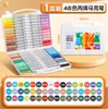 Marcador de Acrílico Líquido Recto Pluma de Acuarela de Punta Suave Opaco Impermeable Apilable 48 Colores Pincel para Estudiantes de Arte