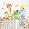 Pegatina de Pared Autoadhesiva de Animales Lindos de Dibujos Animados Jirafa Serpiente Elefante Pegatina Decorativa para Habitación Infantil Br63752