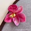 Cabeça de flor de Cymbidium Cabeça de flor de simulação de impressão 3D pequeno livro vermelho líquido orquídea vermelha cocar com decoração de casamento atacado