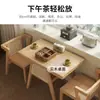 Estilo Nórdico Mesa Pequeña de Madera Maciza para Balcón Set de Ocio con una Mesa y Dos Sillas Mesa y Sillas de Ratán de Diseñador para Reuniones y Tomar el Té