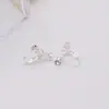 Cobre Puro Chapado en Oro Retención de Color Incrustado con Diamante de 4MM Clip de Oreja de Tornillo con Anilla Colgante Accesorios para Pendientes Hechos a Mano DIY Hebillas de Pendientes Accesorios E66