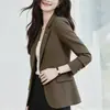 Blazer Versátil Feminino para Primavera e Outono de 2026, com Toque de Luxo, Casual Slim-Fit, Conjunto Pequeno