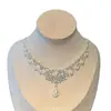 Recuerdos Barrocos - Recuerdos Barrocos Collar de Diamantes Brillantes Estilo Francés Perlas Sintéticas Multicapa Cadena para Clavícula de Banquete