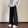 Pantalones casuales holgados de talla grande para hombre para otoño e invierno, nueva colección 2026, versátiles de pierna ancha, forrados de polar, de pierna recta