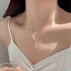 Collar de Luna Escarchada Plateado en Plata 925 para Mujer, Moda Elegante Nuevo Cadena Clavicular Lujo Accesible Diseño Nicho Verano